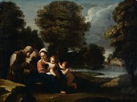 GG 494  GG 494, Bartolomeo Schedoni (1578-1615), Landschaft mit der Heiligen Familie und Johannesknaben, Leinwand, 45 x 60 cm : Biblische Themen
